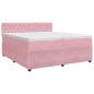 Preview: Boxspringbett mit Matratze mit Kopfteil Rosa 200 x 200 cm Samt