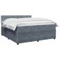 Preview: Boxspringbett mit Matratze Dunkelgrau 200 x 200 cm Samt
