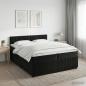 Preview: ARDEBO.de - Boxspringbett mit Matratze Schwarz 200 x 200 cm Samt