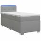 Preview: Boxspringbett mit Matratze und LED Hellgrau 80 x 200 cm Stoff