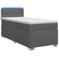 Preview: Boxspringbett mit Matratze und LED Dunkelgrau 80 x 200 cm Stoff