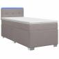 Preview: Boxspringbett mit Matratze und LED Taupe 80 x 200 cm Stoff