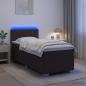 Preview: ARDEBO.de - Boxspringbett mit Matratze und LED Dunkelbraun 80 x 200 cm
