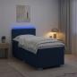 Preview: Boxspringbett mit Matratze und LED Blau 80 x 200 cm Stoff