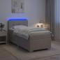 Preview: ARDEBO.de - Boxspringbett mit Matratze und LED Taupe 90 x 190 cm Stoff