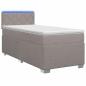 Preview: Boxspringbett mit Matratze und LED Taupe 90 x 200 cm Stoff