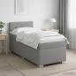 Preview: Boxspringbett mit Matratze und LED Hellgrau 100 x 200 cm Stoff