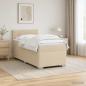 Preview: ARDEBO.de - Boxspringbett mit Matratze und LED Creme 100 x 200 cm Stoff
