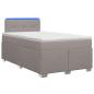 Preview: Boxspringbett mit Matratze und LED Taupe 120 x 190 cm Stoff