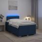 Preview: Boxspringbett mit Matratze und LED Blau 120 x 190 cm Stoff