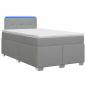 Preview: Boxspringbett mit Matratze und LED Hellgrau 120 x 200 cm Stoff