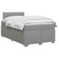 Preview: Boxspringbett mit Matratze und LED Hellgrau 120 x 200 cm Stoff