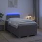 Preview: ARDEBO.de - Boxspringbett mit Matratze und LED Taupe 120 x 200 cm Stoff