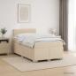 Preview: Boxspringbett mit Matratze und LED Creme 120 x 200 cm Stoff