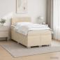 Preview: Boxspringbett mit Matratze und LED Creme 120 x 200 cm Stoff