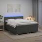 Preview: ARDEBO.de - Boxspringbett mit Matratze und LED Dunkelgrau 140 x 200 cm