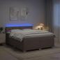 Preview: Boxspringbett mit Matratze und LED Taupe 140 x 200 cm Stoff