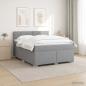 Preview: ARDEBO.de - Boxspringbett mit Matratze und LED Hellgrau 160 x 200 cm Stoff