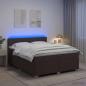 Preview: ARDEBO.de - Boxspringbett mit Matratze und LED Dunkelbraun 160 x 200 cm