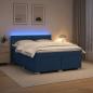 Preview: Boxspringbett mit Matratze und LED Blau 160 x 200 cm Stoff