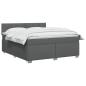 Preview: Boxspringbett mit Matratze und LED Dunkelgrau 180 x 200 cm