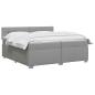 Preview: Boxspringbett mit Matratze und LED Hellgrau 200 x 200 cm Stoff