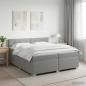 Preview: Boxspringbett mit Matratze und LED Hellgrau 200 x 200 cm Stoff