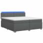 Preview: Boxspringbett mit Matratze und LED Dunkelgrau 200 x 200 cm