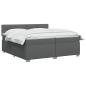 Preview: Boxspringbett mit Matratze und LED Dunkelgrau 200 x 200 cm