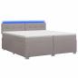 Preview: Boxspringbett mit Matratze und LED Taupe 200 x 200 cm Stoff