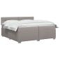 Preview: Boxspringbett mit Matratze und LED Taupe 200 x 200 cm Stoff