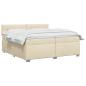 Preview: Boxspringbett mit Matratze und LED Creme 200 x 200 cm Stoff