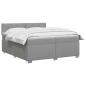 Preview: Boxspringbett mit Matratze und LED Hellgrau 200 x 200 cm Stoff