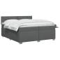 Preview: Boxspringbett mit Matratze und LED Dunkelgrau 200 x 200 cm