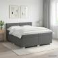 Preview: Boxspringbett mit Matratze und LED Dunkelgrau 200 x 200 cm