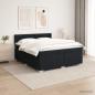 Preview: ARDEBO.de - Boxspringbett mit Matratze und LED Schwarz 200 x 200 cm Stoff