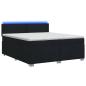 Preview: Boxspringbett mit Matratze und LED Schwarz 200 x 200 cm Stoff
