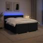 Preview: Boxspringbett mit Matratze und LED Schwarz 200 x 200 cm Stoff