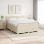 Preview: Boxspringbett mit Matratze und LED Creme 200 x 200 cm Stoff