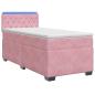 Preview: Boxspringbett mit Matratze und LED Rosa 80 x 200 cm Samt