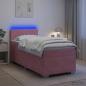 Preview: Boxspringbett mit Matratze und LED Rosa 80 x 200 cm Samt