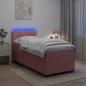 Preview: Boxspringbett mit Matratze und LED Rosa 80 x 200 cm Samt