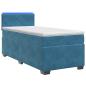 Preview: Boxspringbett mit Matratze und LED Blau 80 x 200 cm Samt