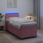 Preview: ARDEBO.de - Boxspringbett mit Matratze und LED Rosa 80 x 200 cm Samt