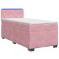 Preview: Boxspringbett mit Matratze und LED Rosa 90 x 200 cm Samt