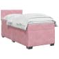 Preview: Boxspringbett mit Matratze und LED Rosa 90 x 200 cm Samt
