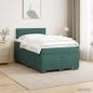 Preview: ARDEBO.de - Boxspringbett mit Matratze und LED Dunkelgrün 120 x 190 cm Samt