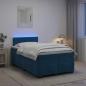Preview: ARDEBO.de - Boxspringbett mit Matratze und LED Blau 120 x 190 cm Samt