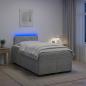 Preview: ARDEBO.de - Boxspringbett mit Matratze und LED Hellgrau 120 x 200 cm Samt