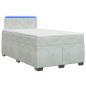Preview: Boxspringbett mit Matratze und LED Hellgrau 120 x 200 cm Samt